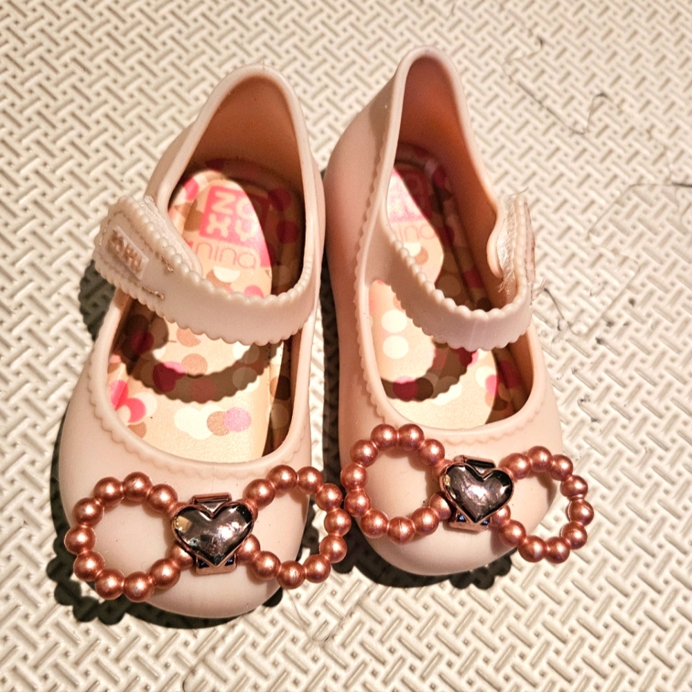 Zaxy charming Pink Kids Shoes with Heart Detail